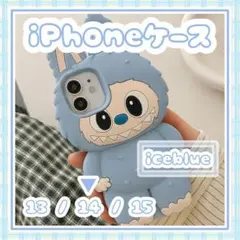 ラブブ LABUBU iPhoneケース iPhone14 アイスブルー 新品