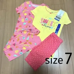 パジャマ 半袖 2トップス&2パンツ フルーツ ルームウェアキッズ 女の子120