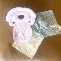 【美品】３点セット　ベビー枕　セキュリティブランケット　おくるみ