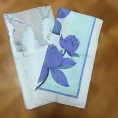 ジム・トンプソン　大判スカーフ２枚　花柄　象のイラスト