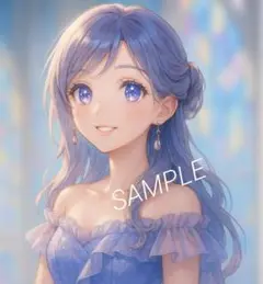 ゆめかわ きらめく 星 ファンタジー 女の子 イラスト ハガキ No.180