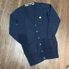 RCWB ネイビー ボタン付きカーディガン