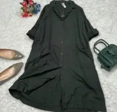 MHL. シャツワンピース　ダークグリーン Ⅰ