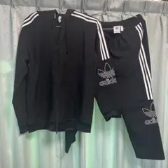 adidas ブラック ジャージ上下セット