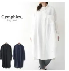 GYMPHLEX ジムフレックス　リネンシャツワンピース　麻100% 日本製