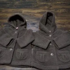 双子フリースボアコート90 2枚セット