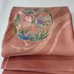 おしゃれな友禅染めに手刺繍絽袋帯 在庫処分