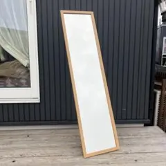 北欧レトロ 木製フレーム スタンドミラー 壁掛けミラー 姿見 等身鏡 ビンテージ
