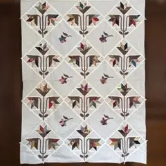 大きめ】ハンドメイド パッチワークタペストリー リング柄 スカラップ