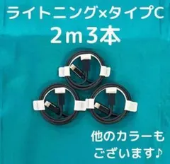 ②【80-3】iPhone充電器ライトニング-タイプC2m3本アイフォン線黒色