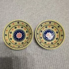 美濃焼　マルヒ肥田陶器　ポーリッシュceram 小皿 2枚セット 花柄