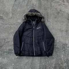 archive fur hoodie down jacket black y2k