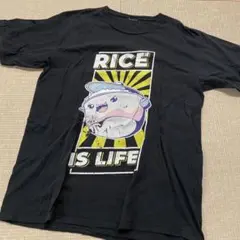 RICE IS LIFE プリントTシャツ ブラック