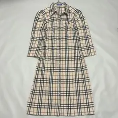 バーバリーブルーレーベル シャツワンピース ホース刺繍 ノバチェック ベージュ