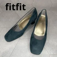 ☆美品☆fitfit☆ダークグリーン スエード パンプス ヒール 23cmのサムネイル