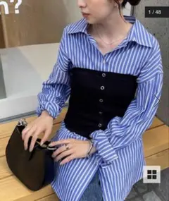 ビスチェ　ベスト　チューブトップ　リブボタンビスチェ　ディスコード