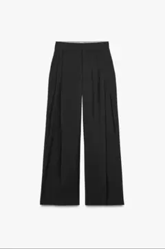 ZARA ダブルプリーツフラップパンツ ブラック　新品タグ付