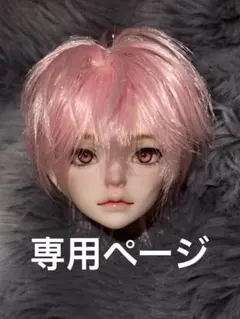 てろぷ様専用　6/4まで　郁 BJD1/4 メイクヘッド ウィッグ　アイ付き