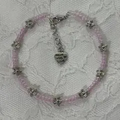 光沢ピンク紫春夏花ハンドメイドブレスレットY2Kフェアリーグランジウィッシュコア