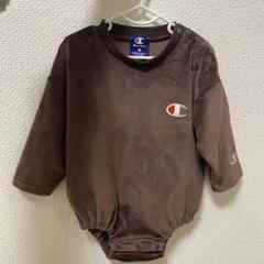 Champion 長袖 ベロア ロンパース 80