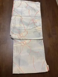 お着物大放出！！小紋 黄色とぐグレー地にオレンジの花柄