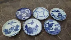 古伊万里　伊万里　染付　大皿　６客