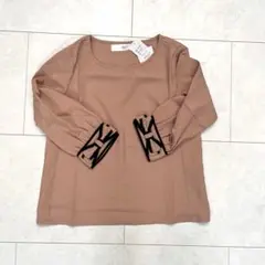 【新品タグ付き】Mトッコクローゼット リボン袖 トップス ブラウン系 7分丈