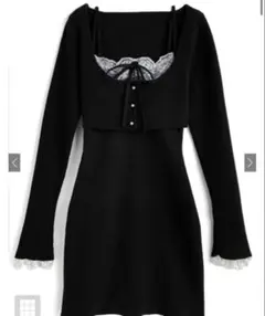 grl レースカーディガン×キャミソールミニワンピースアンサンブル ru1613