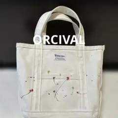 良品✨ORCIVALオーシバル・キャンバストートバッグ ペイントSサイズ白