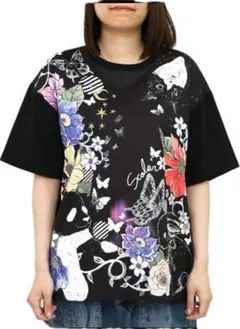 《タグ無し、新品》ScoLar アニマル蝶花 柄Ｔシャツ　Ｍサイズのサムネイル