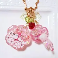 シャカシャカキーホルダー シェイカー 花 さくら シマエナガ ねこ ピンク