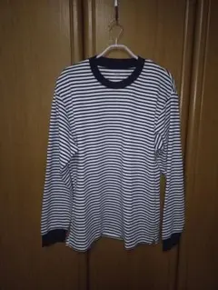 ユニクロ エアリズムコットンボーダーTシャツメンズ エアリズム 長袖 ボーダー