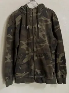 【CSG.】迷彩 ジップアップパーカー ミリタリー カモフラ 胸ポケット S
