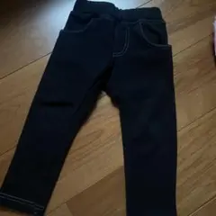 裏起毛　黒のスリムフィットパンツ