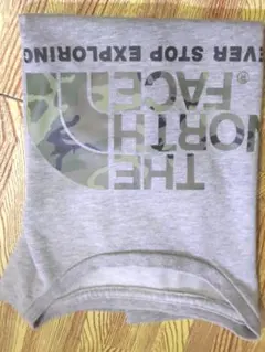 THE NORTH FACE グレー Tシャツ 迷彩ロゴ