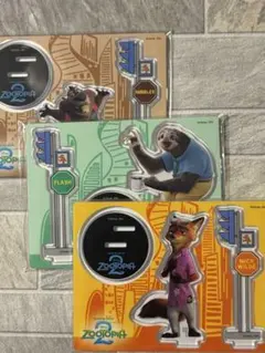 ズートピア2 ハッピーくじ　G賞アクリル　３個セット