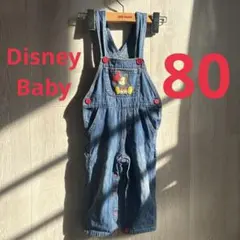 Disney デニムオーバーオール　サロペット　80 ミッキーマウス