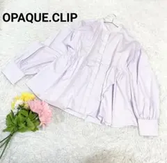 オペークドットクリップ【M】ペプラムシャツ　ギャザー　ワールド　ボリューム袖