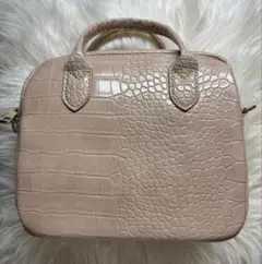 【本日削除】earth ベージュ クロコダイル風2wayショルダーバッグ