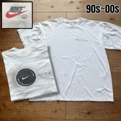 激レア 90s~00s NIKE サークルロゴ スウッシュ 両面プリントTシャツ