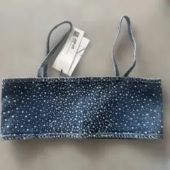 ZARA デニム ビジュー ベアトップ