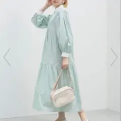 ビームス ハート ストライプティアード ロングシャツワンピース 大きい DMW