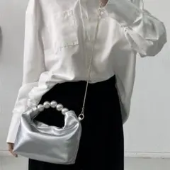 パールハンドル　ハンドバッグ/クラッチバッグ結婚式 入学式パーティー セレモニー