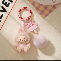 ラブブ キーリング(ピンク) らぶぶ Labubu キーホルダー 大人気 可愛い