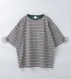 6(ROKU)＞コットンナイロン ショルダー ステッチ Tシャツ レッド