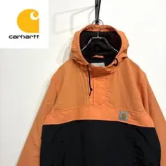超人気❗️カーハート　アノラックパーカー　M90sワンポイント刺繍ロゴ古着希少レア