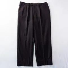 ビンテージ古着90s1タック カスリ トラッド レトロ ドレス ワイドスラックス