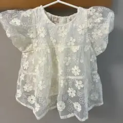 petit main 花柄刺繍 トップス 100