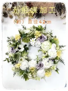 大きめ春リース★イエローグリーン★薔薇★スカビオサ★アネモネ★玄関リース★壁掛け