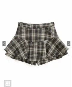GRL チェック柄フリルスカートパンツ S ks006